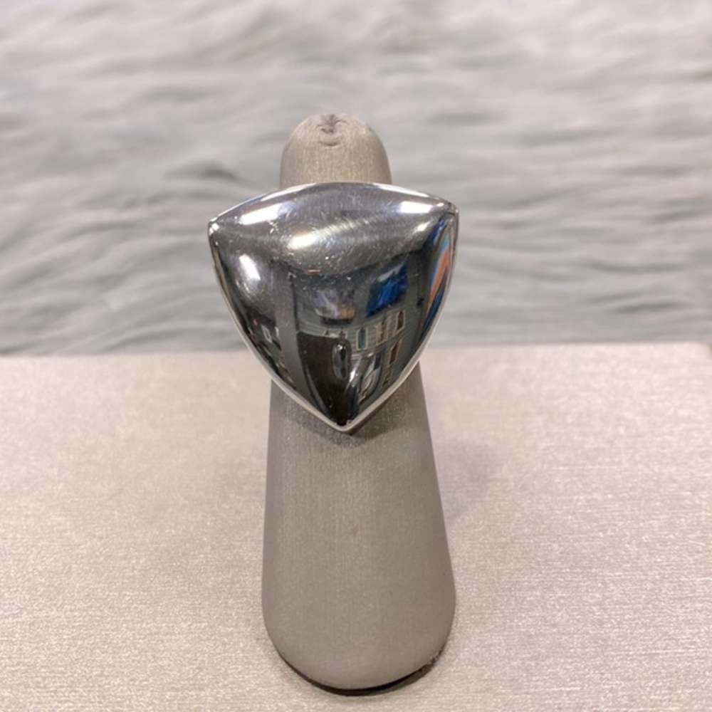 Large Sterling Silver Triangle Ring - image 1